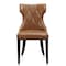 Manhattan Comfort Reine Faux Leather Dining Chair (Set of Two) in Saddle and Walnut DC007-SA - alternate 4